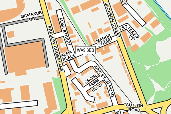 WA9 3EB map - OS OpenMap – Local (Ordnance Survey)