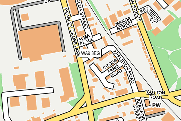 WA9 3EG map - OS OpenMap – Local (Ordnance Survey)