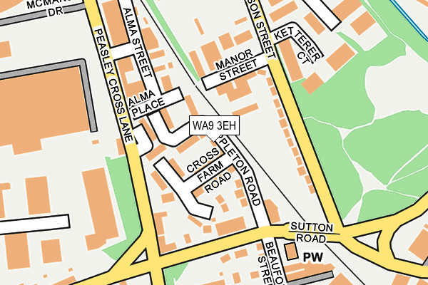 WA9 3EH map - OS OpenMap – Local (Ordnance Survey)