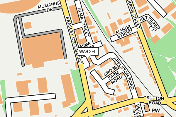 WA9 3EL map - OS OpenMap – Local (Ordnance Survey)