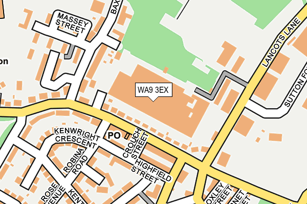WA9 3EX map - OS OpenMap – Local (Ordnance Survey)