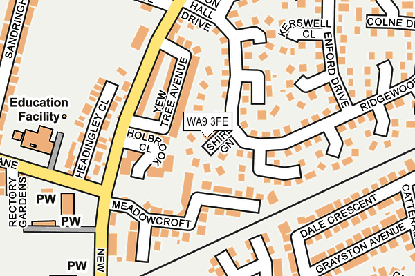 WA9 3FE map - OS OpenMap – Local (Ordnance Survey)