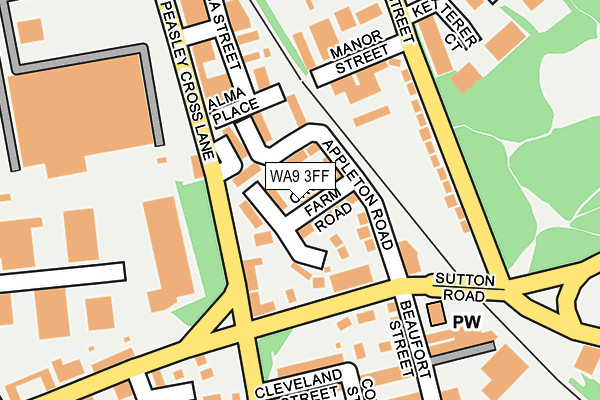 WA9 3FF map - OS OpenMap – Local (Ordnance Survey)