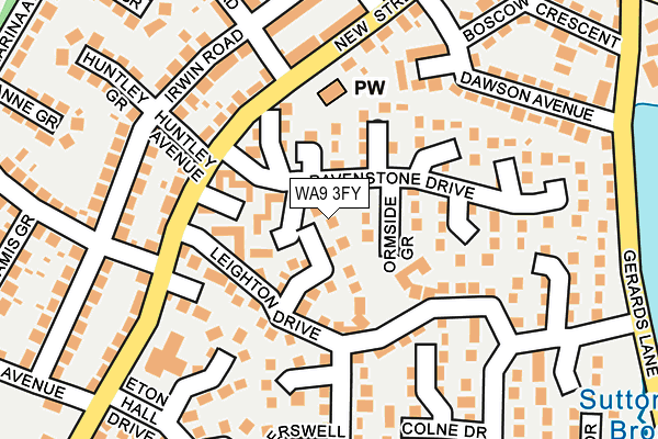 WA9 3FY map - OS OpenMap – Local (Ordnance Survey)
