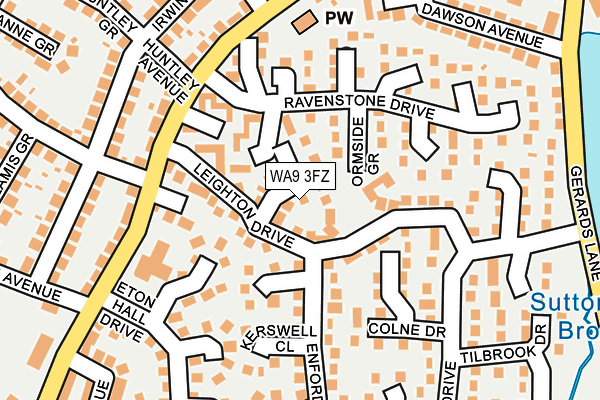 WA9 3FZ map - OS OpenMap – Local (Ordnance Survey)