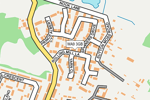 WA9 3GB map - OS OpenMap – Local (Ordnance Survey)