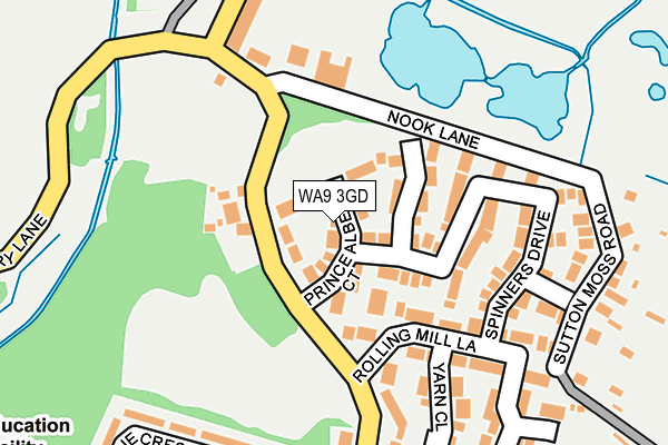 WA9 3GD map - OS OpenMap – Local (Ordnance Survey)