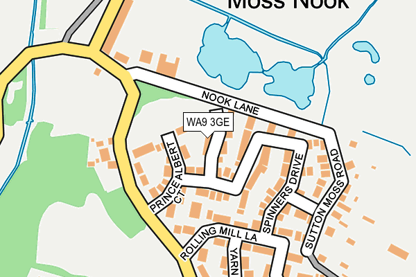 WA9 3GE map - OS OpenMap – Local (Ordnance Survey)
