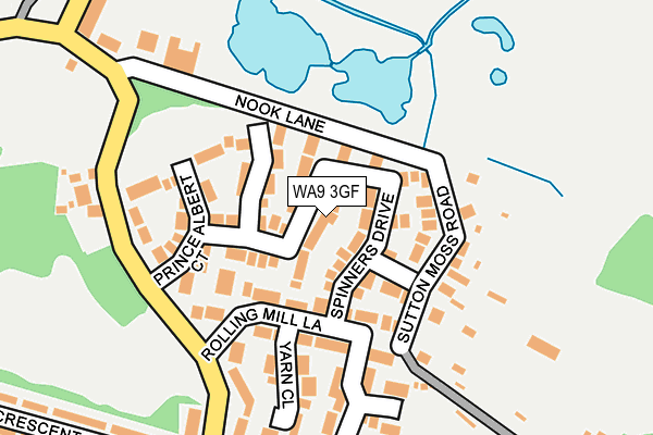 WA9 3GF map - OS OpenMap – Local (Ordnance Survey)
