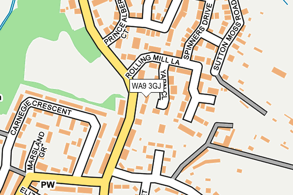 WA9 3GJ map - OS OpenMap – Local (Ordnance Survey)