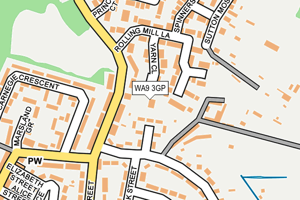 WA9 3GP map - OS OpenMap – Local (Ordnance Survey)