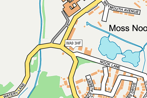WA9 3HF map - OS OpenMap – Local (Ordnance Survey)