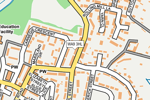 WA9 3HL map - OS OpenMap – Local (Ordnance Survey)