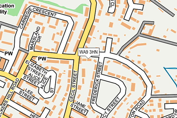 WA9 3HN map - OS OpenMap – Local (Ordnance Survey)