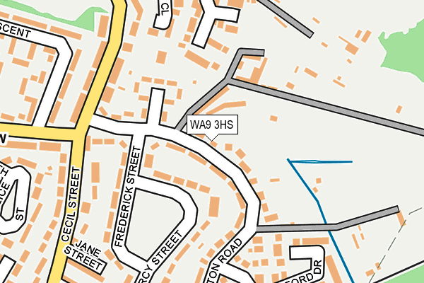 WA9 3HS map - OS OpenMap – Local (Ordnance Survey)