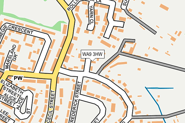 WA9 3HW map - OS OpenMap – Local (Ordnance Survey)