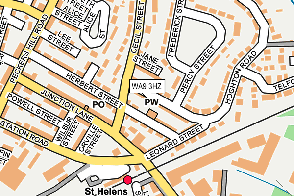 WA9 3HZ map - OS OpenMap – Local (Ordnance Survey)