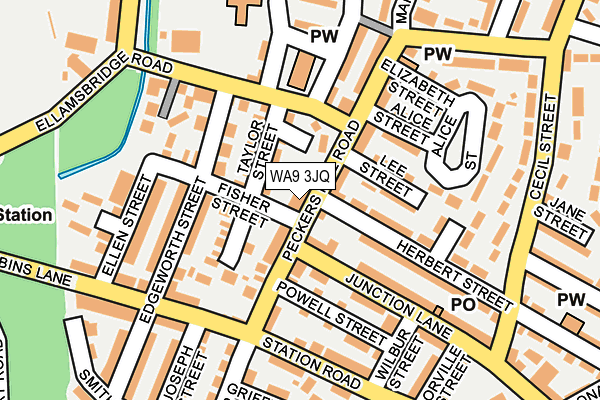WA9 3JQ map - OS OpenMap – Local (Ordnance Survey)