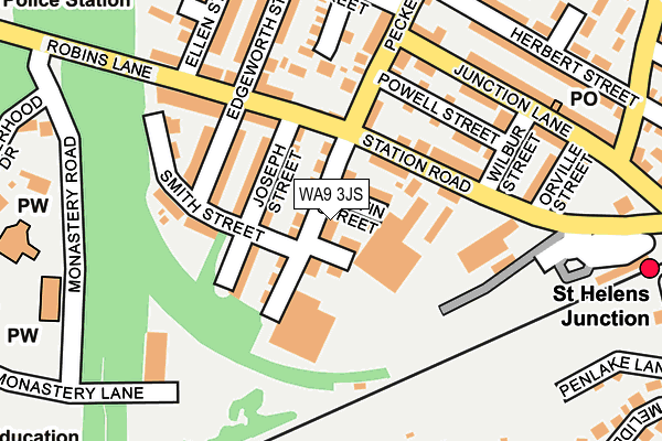 WA9 3JS map - OS OpenMap – Local (Ordnance Survey)
