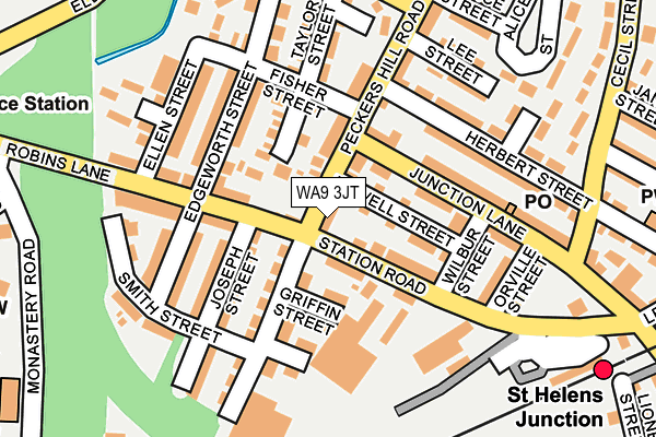 WA9 3JT map - OS OpenMap – Local (Ordnance Survey)