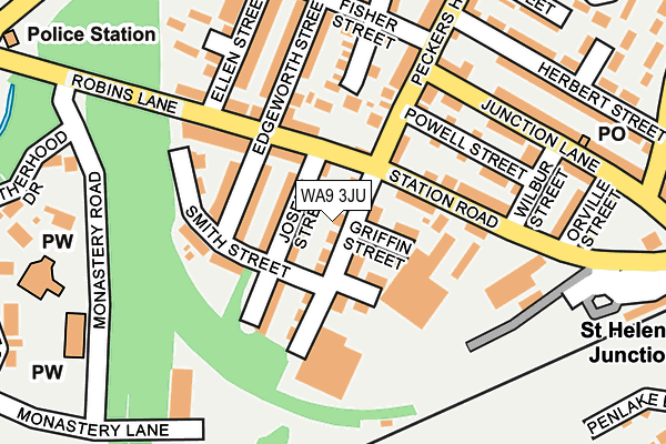 WA9 3JU map - OS OpenMap – Local (Ordnance Survey)