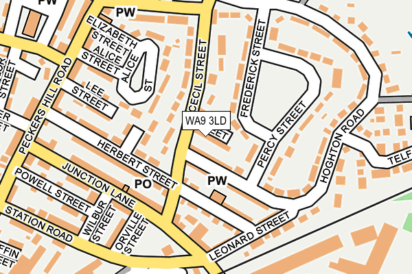 WA9 3LD map - OS OpenMap – Local (Ordnance Survey)