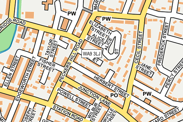 WA9 3LJ map - OS OpenMap – Local (Ordnance Survey)