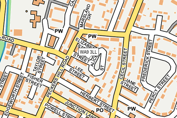 WA9 3LL map - OS OpenMap – Local (Ordnance Survey)
