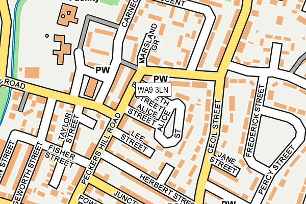 WA9 3LN map - OS OpenMap – Local (Ordnance Survey)