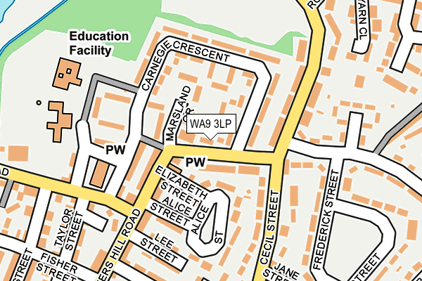 WA9 3LP map - OS OpenMap – Local (Ordnance Survey)