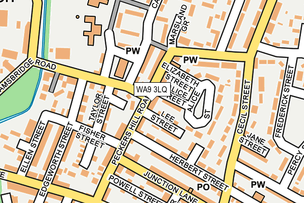 WA9 3LQ map - OS OpenMap – Local (Ordnance Survey)