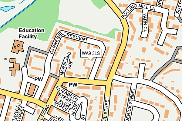 WA9 3LS map - OS OpenMap – Local (Ordnance Survey)