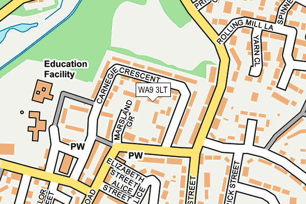 WA9 3LT map - OS OpenMap – Local (Ordnance Survey)