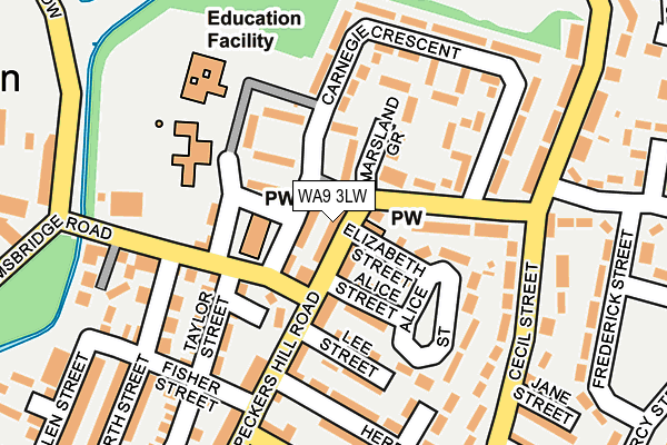 WA9 3LW map - OS OpenMap – Local (Ordnance Survey)