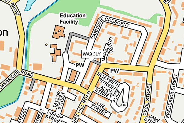 WA9 3LY map - OS OpenMap – Local (Ordnance Survey)