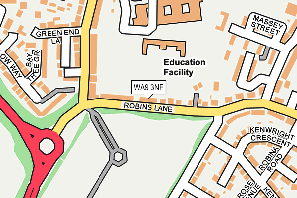 WA9 3NF map - OS OpenMap – Local (Ordnance Survey)