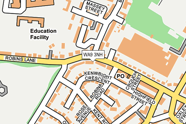 WA9 3NH map - OS OpenMap – Local (Ordnance Survey)