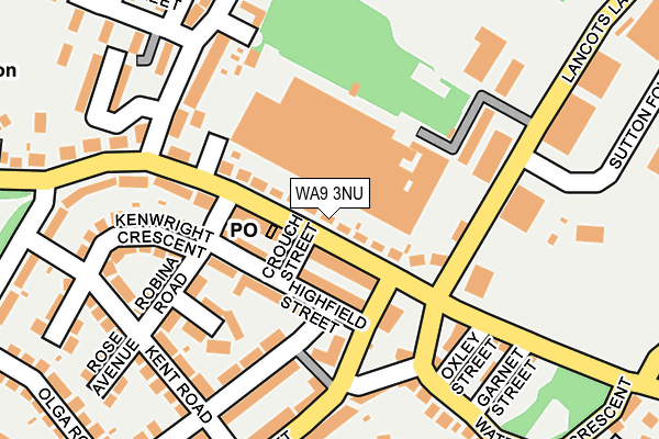WA9 3NU map - OS OpenMap – Local (Ordnance Survey)