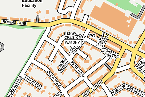 WA9 3NY map - OS OpenMap – Local (Ordnance Survey)