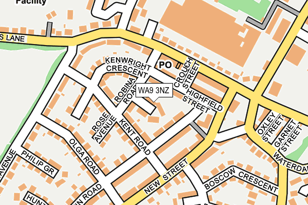 WA9 3NZ map - OS OpenMap – Local (Ordnance Survey)