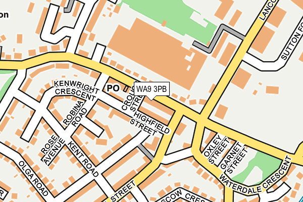 WA9 3PB map - OS OpenMap – Local (Ordnance Survey)