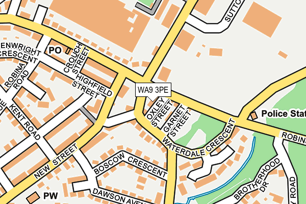 WA9 3PE map - OS OpenMap – Local (Ordnance Survey)