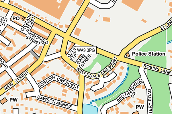 WA9 3PG map - OS OpenMap – Local (Ordnance Survey)