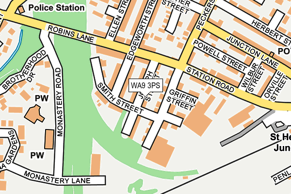 WA9 3PS map - OS OpenMap – Local (Ordnance Survey)