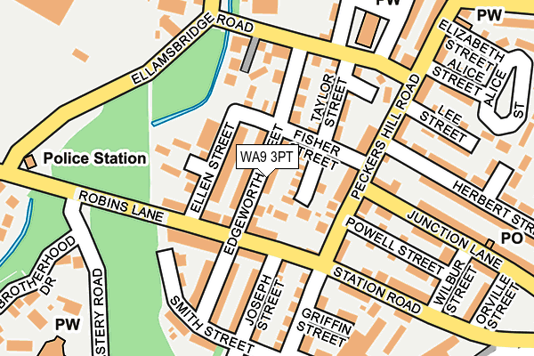 WA9 3PT map - OS OpenMap – Local (Ordnance Survey)