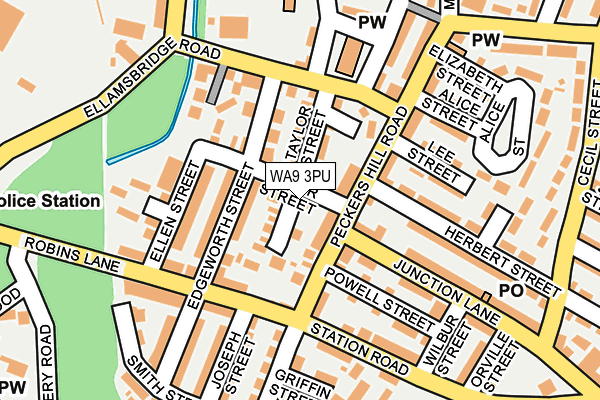 WA9 3PU map - OS OpenMap – Local (Ordnance Survey)