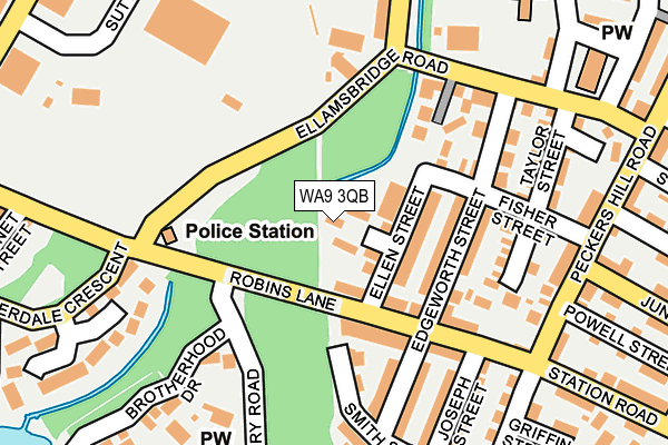 WA9 3QB map - OS OpenMap – Local (Ordnance Survey)
