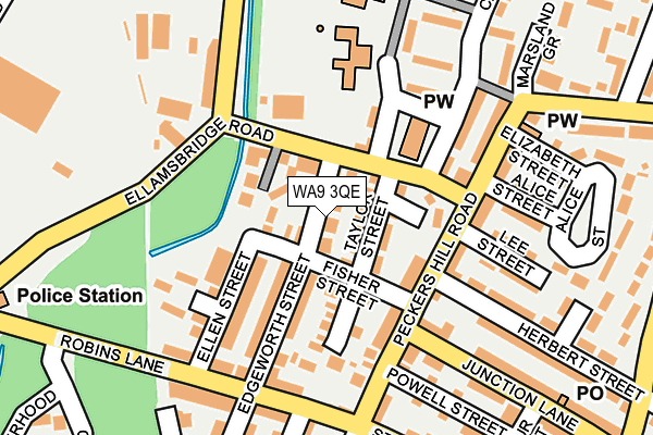 WA9 3QE map - OS OpenMap – Local (Ordnance Survey)