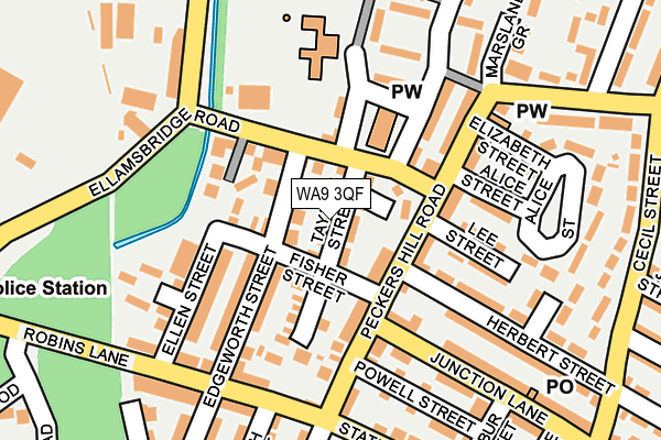 WA9 3QF map - OS OpenMap – Local (Ordnance Survey)