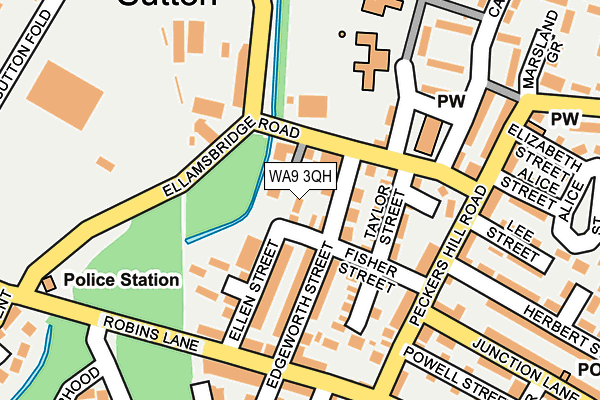 WA9 3QH map - OS OpenMap – Local (Ordnance Survey)